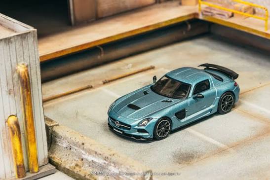 Tarmac Works Mercedes-Benz SLS AMG Coupé Black Series, Matte Blue 1:64
