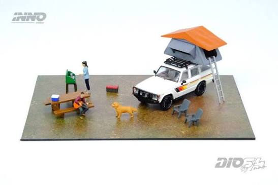 Inno64 Toyota Landcruiser FJ60 Diorama Including Car Camping & Figure's 1:64