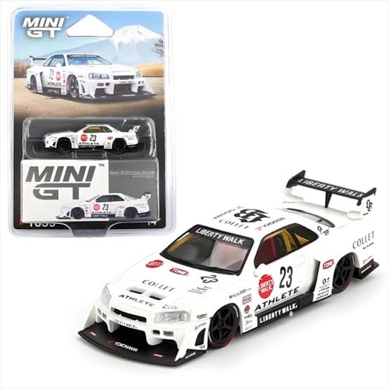 Mini GT 2024 Nissan GTR (R34) Super Silhouette Athlete/collet, White 1:64