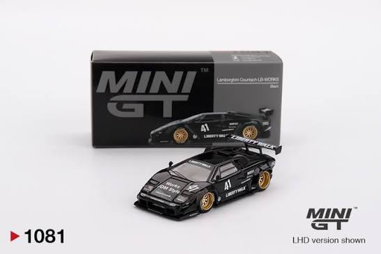 Mini GT 2024 Lamborghini Countach LB-Works, Black 1:64