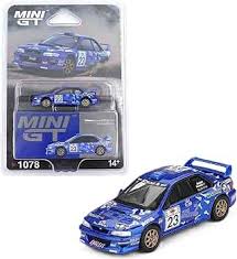 Mini GT 2000 Subaru Impreza WRC99 Acropolis Rally #23, Blue 1:64