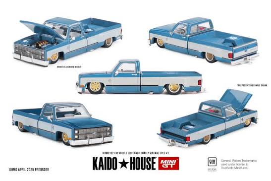Mini GT Chevrolet Silverado Dually Vintage Spec V1, Blue/white 1:64
