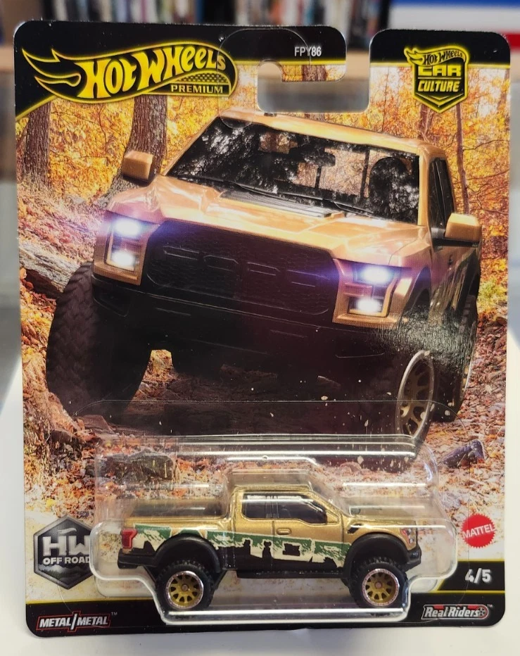 Hot Wheels 2017 Ford F-150 Raptor, Gold/green 1:64