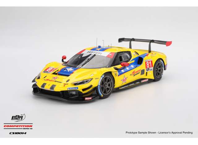 BBR Models 2025 Ferrari 296 GT3 #81 Dragonspeed IMSA Daytona 24 Hrs, Yellow 1:18