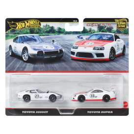 Hot Wheels Toyota Supra & Toyota 2000 GT *Premium 2-Pack*, White/red 1:64