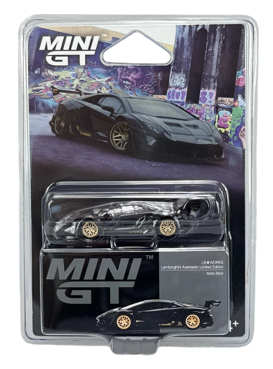 Mini GT 2025 Lamborghini Aventador LB-Works Limited Edition, Matte Black 1:64
