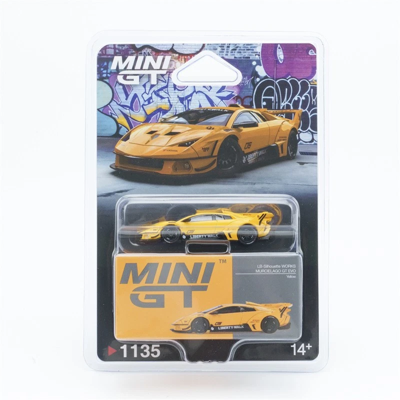 Mini GT 2025 Lamborghini Murcielago LB-Silhouette Works GT Evo, Yellow 1:64