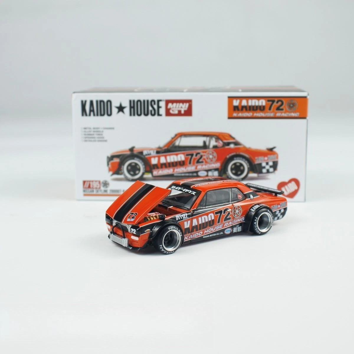 Mini GT 1969 Nissan Skyline GT-R (KPGC10) Kaido Street V2, Orange 1:64