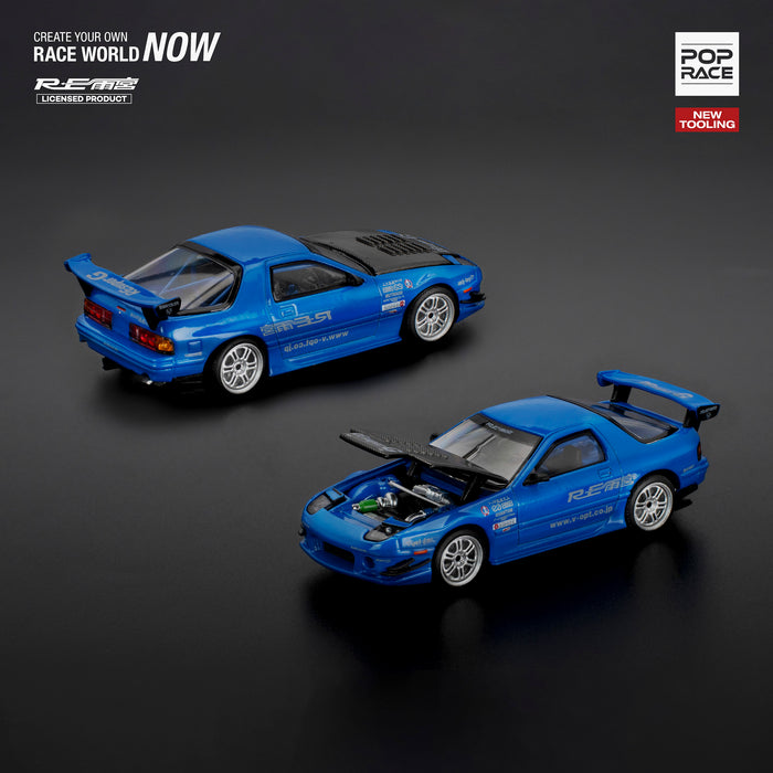 Pop Race Mazda RX-7 (FC3S) Re-Amemiya, Blue 1:64