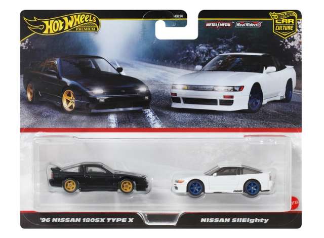 Hot Wheels 1996 Nissan 180SX Type X & Nissan Sileighty *Premium 2-Pack* 1:64