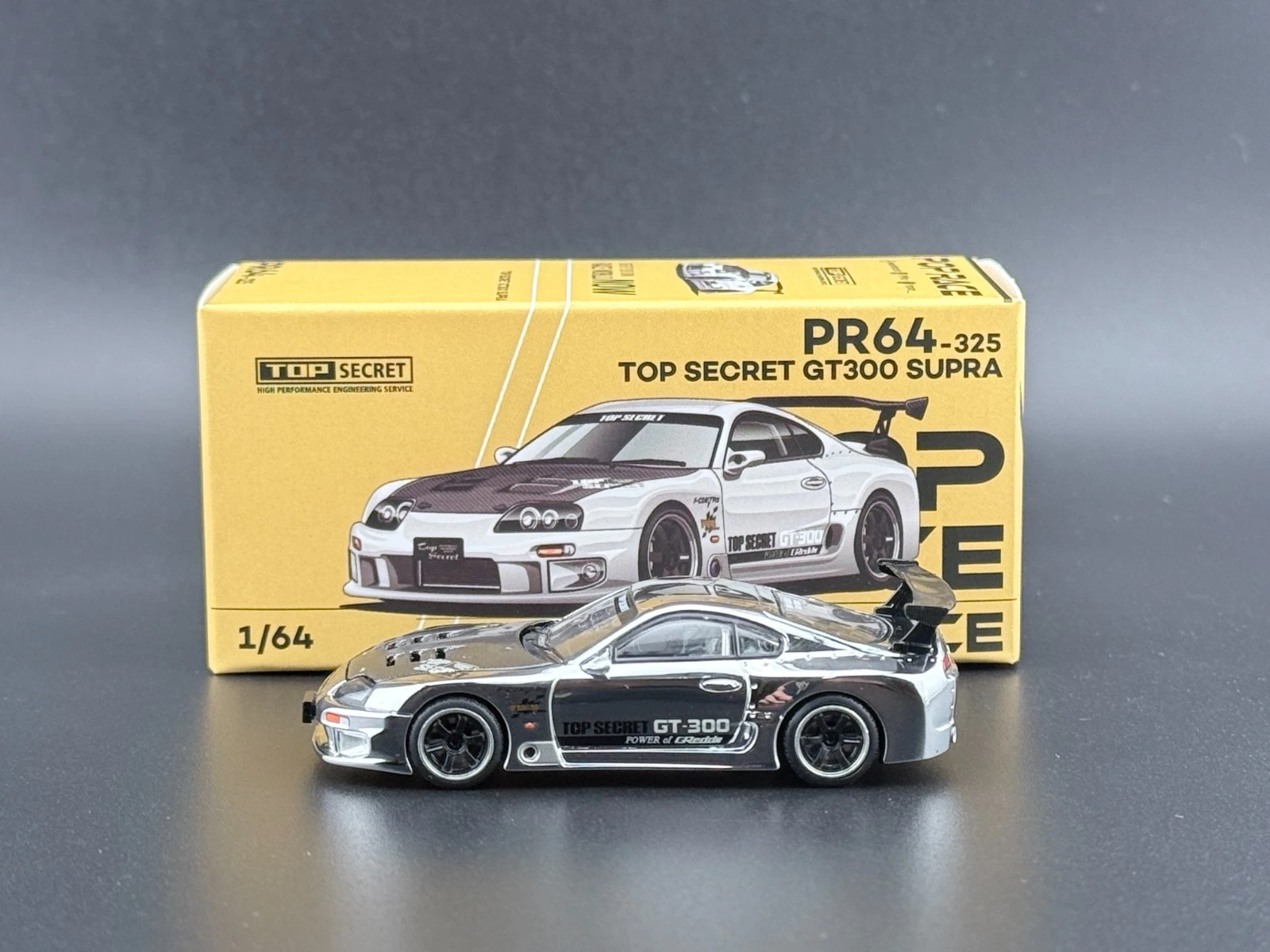 Pop Race Top Secret GT300, Silver Chrome 1:64