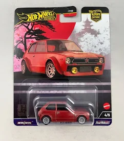 Hot Wheels Japan Historic HRV85 1973 Honda Civic Custom, red 4/5 1:64