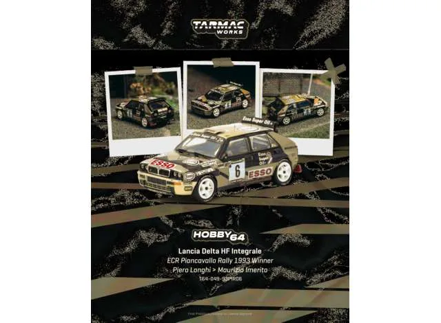 Tarmac 1993 Lancia Delta HF Integrale #6 Piero Longhi ECR Piancavallo Rally Winner, various 1:64