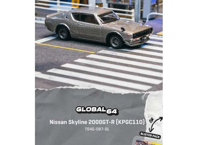 Tarmac 1969 Nissan Skyline 2000GT-R (KPGC1100), silver 1:64
