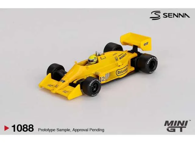 Mini GT 1987 Lotus 99T #12 Ayrton Senna Monaco Grand Prix Winner, yellow 1:64