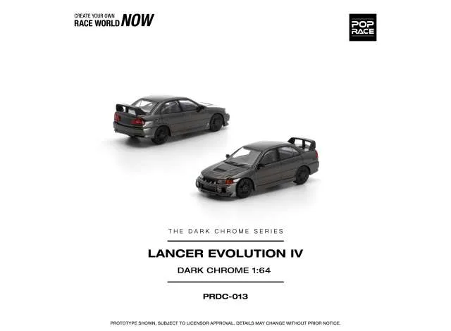Pop Race Limited Lancer Evolution IV, dark chrome 1:64
