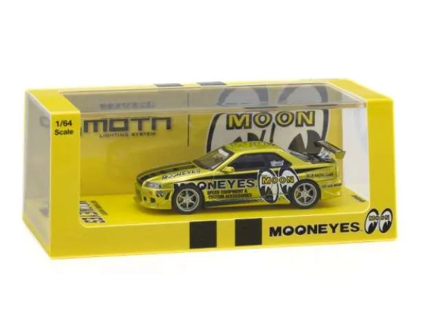 Kyosho 2026 Nissan Skyline GT-R (R34) *Mooneyes 1 with Led*, yellow-green 1:64