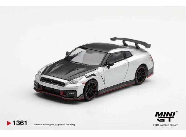 Mini GT 2024 Nissan GT-R R35 Nismo, silver metallic 1:64