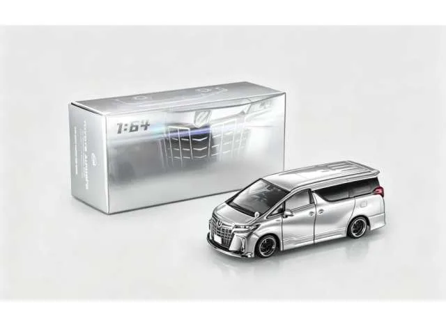 ModelModel Toyota Alphard Customized Version, liquid metallic silver 1:64