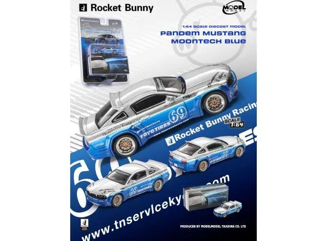 ModelModel Pandem Mustang, moontech blue 1:64