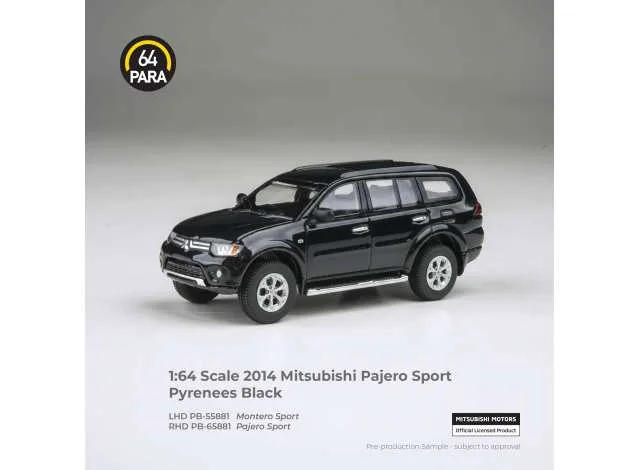 Para64 2014 Mitsubishi Pajero Sport *Left hand drive*, pyrenees black 1:64