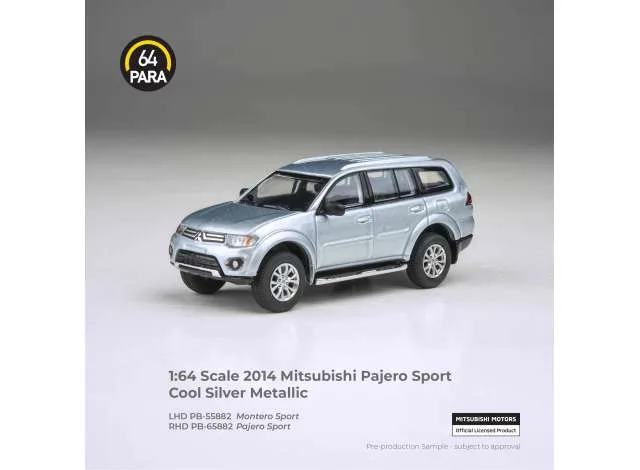 Para64 2014 Mitsubishi Pajero Sport *Left hand drive*, cool silver metallic 1:64