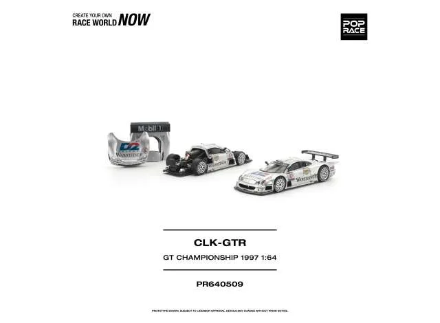 Pop Race Limited 1997 Mercedes Benz AMG CLK GTR FIA GT Championship, silver 1:64