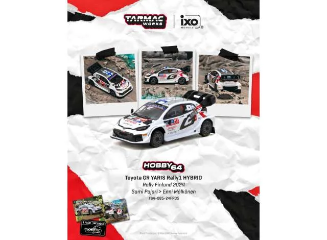 Tarmac 2024 Toyota Yaris GR Rally1 Hybrid #5 Sami Pajari Rally Finland, white/red/black 1:64