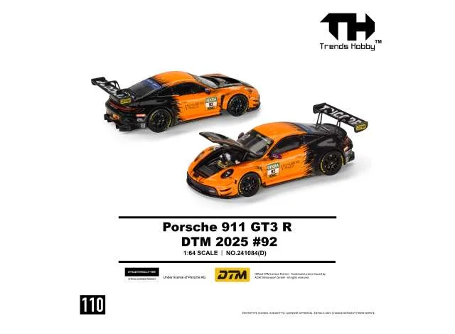 Trends Hobby 2025 Porsche 911 GT3 R DTM #92, orange/black 1:64