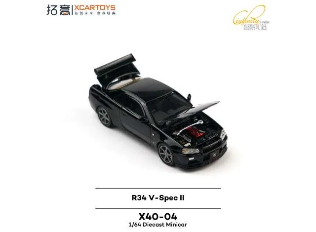 XCartoys XCARTOYS Nissan Skyline GT-R R34 V-SpecII, black 1:64