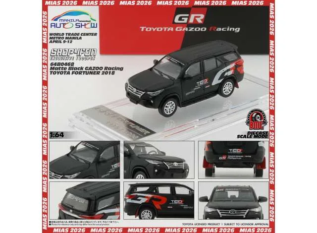 BM Creations 2018 Toyota Fortuner GR Racing (RHD) S4F(April26), matte black 1:64