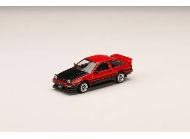 Hobby Japan Toyota Sprinter Trueno GT APEX (AE86) Late Ver. JDM Style Carbon Bonnet, red/black 1:64