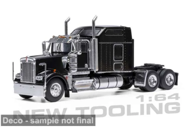 IXO Models 1990 Kenworth W900 Sleeper Cab, black 1:64