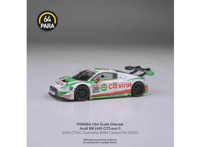 Para64 2026 Audi R8 LMS GT3 Evo II GTWC Australia BRM Castrol, various 1:64