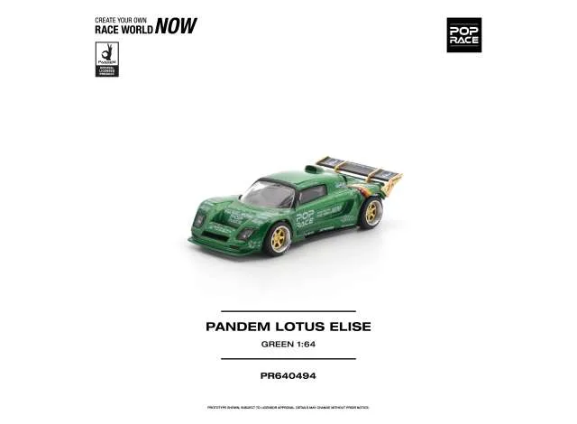 Pop Race Limited Pandem Lotus Elise, green 1:64