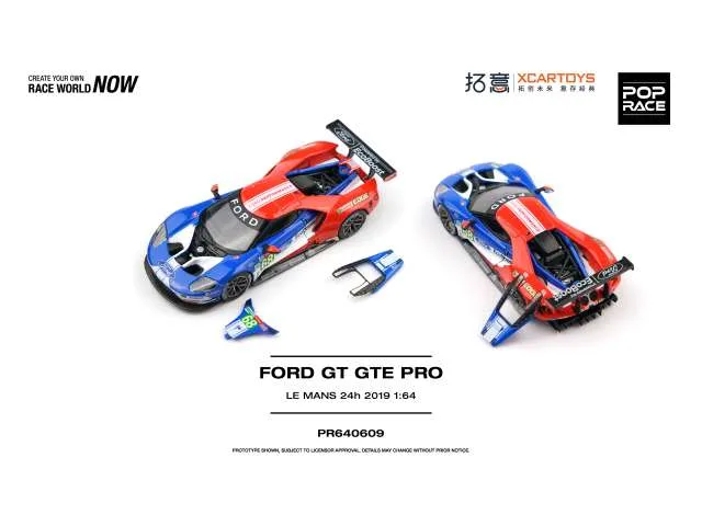 Pop Race Limited 2019 Ford GT GTE Pro Le Mans 24h, blue/white/red 1:64