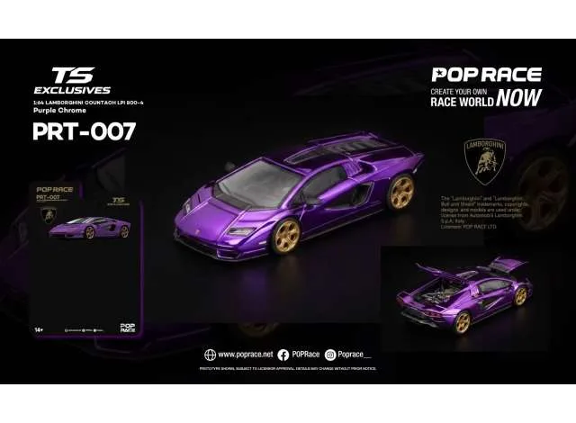 Pop Race Limited Lamborghini Countach LPI 800-4 *Tokyo Station Exclusives*, purple chrome 1:64