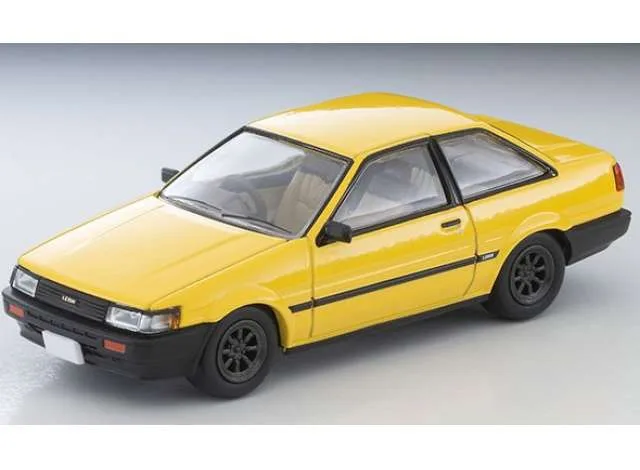 Tomica Limited Vintage Toyota Corolla Levin 2Dr Watanabe Rims, yellow 1:64