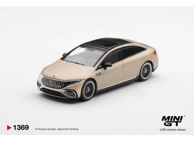 Mini GT 2025 Mercedes-Benz EQS 53 Signature Kalahari, gold magno 1:64
