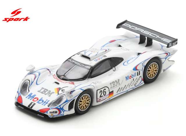 Spark 1998 Porsche 911 GT1 #26 A.McNish/L.Aïello/S.Ortelli Winner Le Mans 24H, white 1:64
