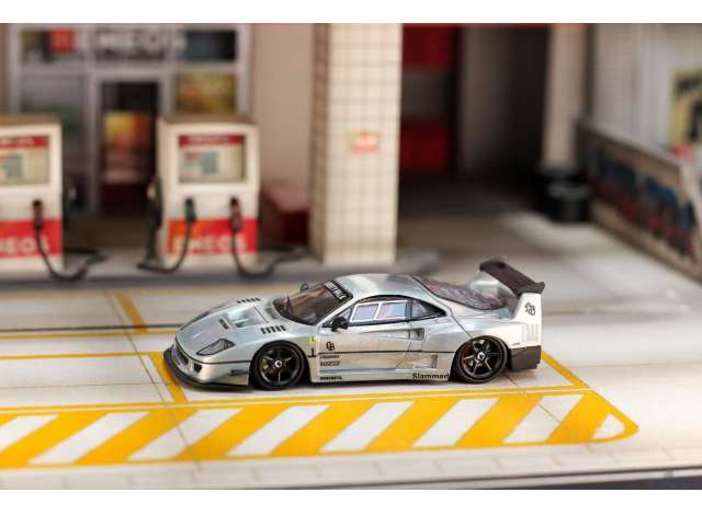 Street Weapon F40 ZAMAC, silver 1:64