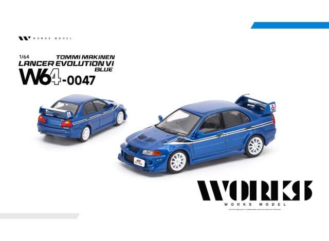 WORKS Mitsubishi Lancer Evolution VI Tommi Makinen, blue 1:64