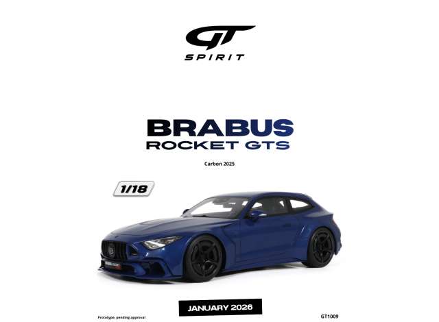 GT Spirit 2025 Brabus Rocket GTS *Resin serie*, carbon blue 1:18