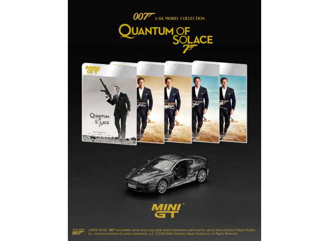 Mini GT 2008 Aston Martin BDS *Quantum of Solace* Chinese Blister Packaging, black 1:64