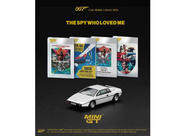 Mini GT 1977 Lotus Esprit S1 *The Spy Who Loved Me* English Blister Packaging, white 1:64