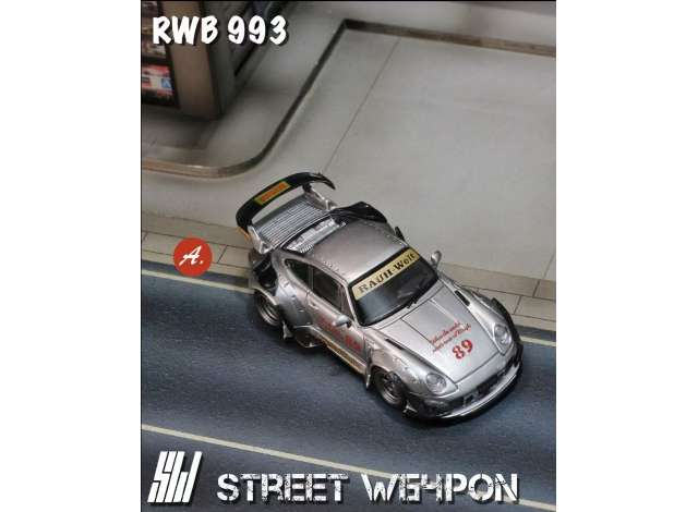 Street Weapon RWB 993 Zamac low tail, grey 1:64