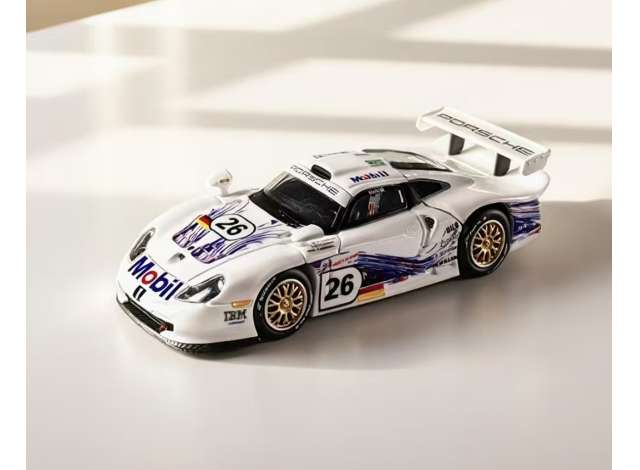 Street Weapon Porsche GT1 #26 with moving parts, white 1:64