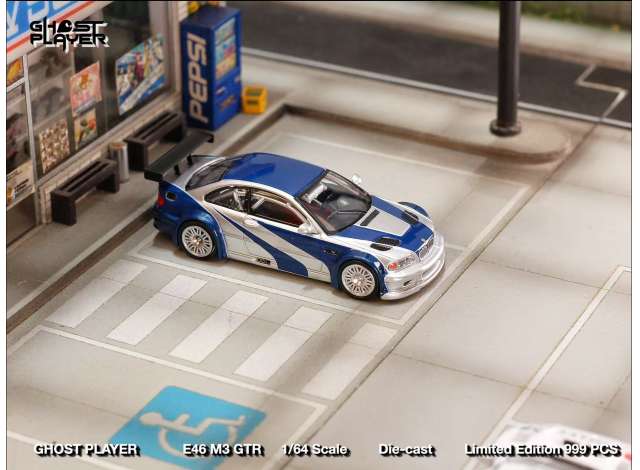 Street Weapon BMW NFS M3 GTR, silver/blue 1:64