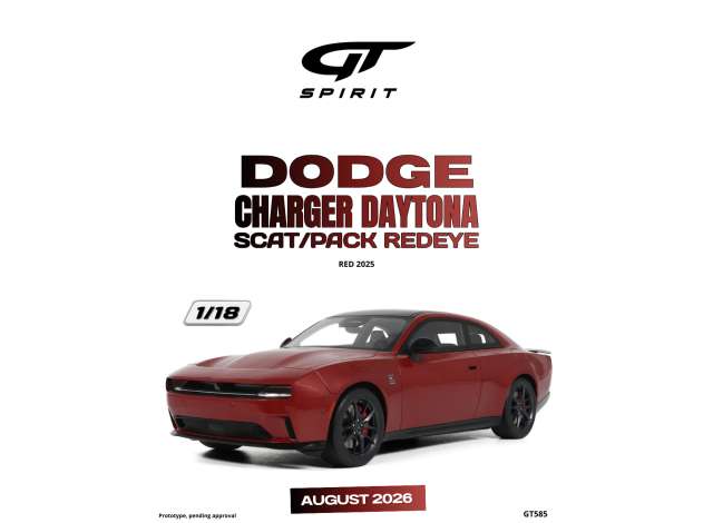 GT Spirit 2025 Dodge Charger Daytona Scat/pack redeye *Resin serie*, red 1:18