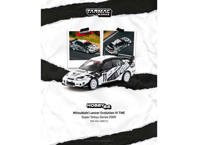 Tarmac Mitsubishi Lancer Evolution VI TMESuper Taikyu Series 2000, black/white 1:64